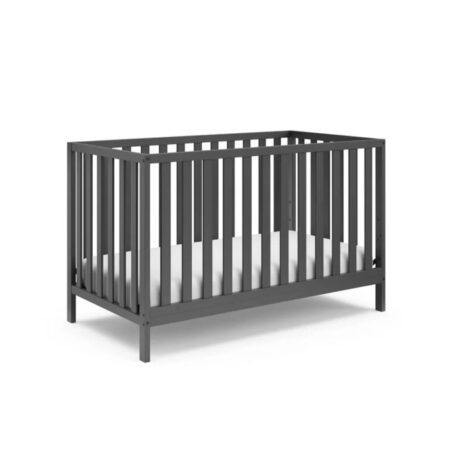 Storkcraft Sunset 4 in 1 Convertible Baby Crib, Gray